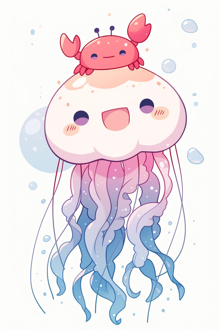 Jelly and Crab Underwater Friends